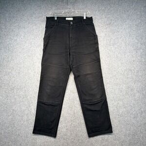 Topo Designs Canvas Double Knee Pants Stretch Mens Size 32 Black